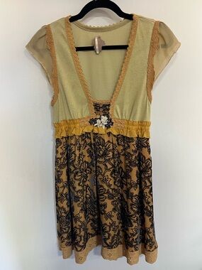 Free People Velvet Burnout Silk Babydoll Dress